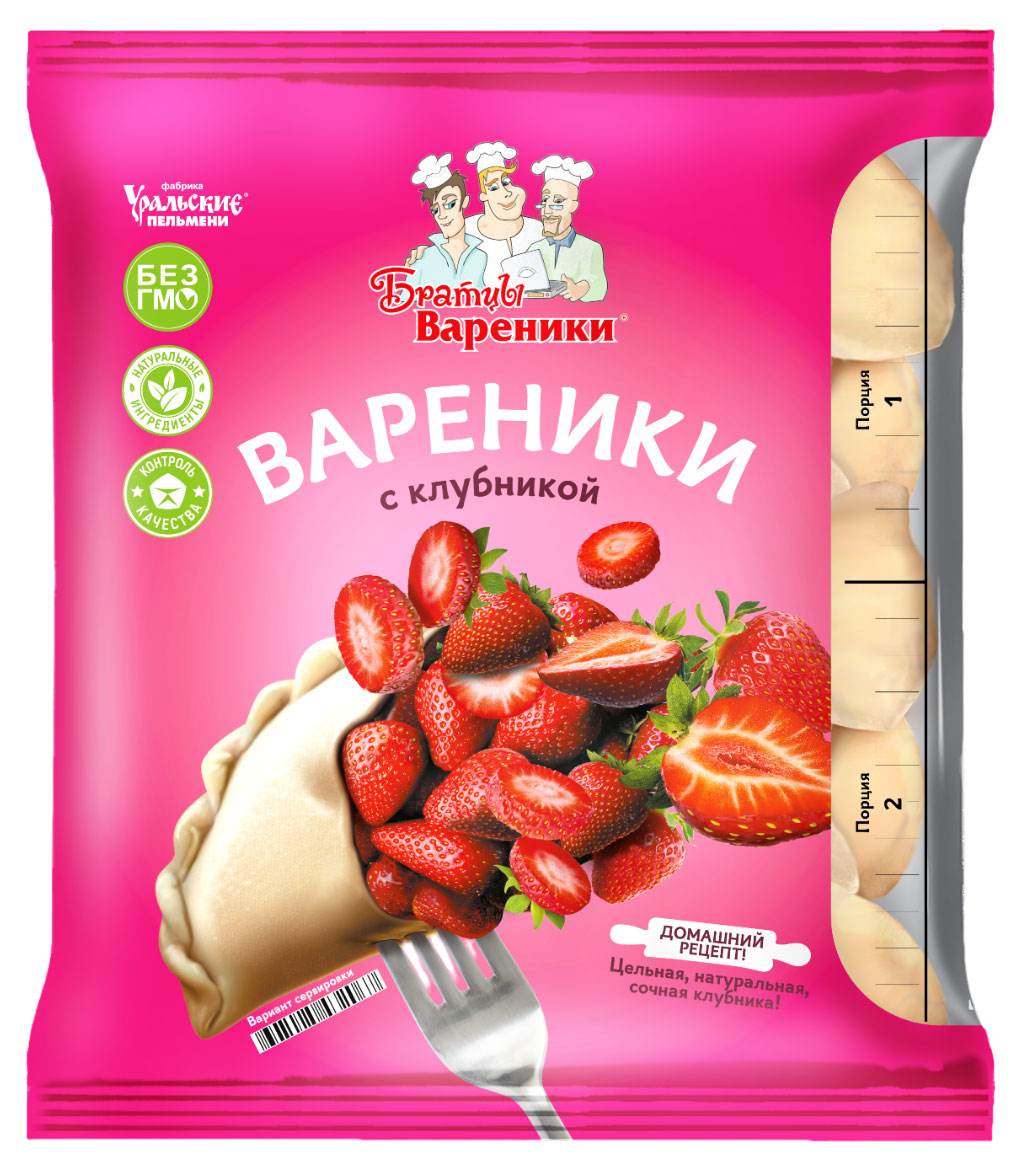 

Вареники сладкие Братцы Вареники с клубникой замороженные, 350 г