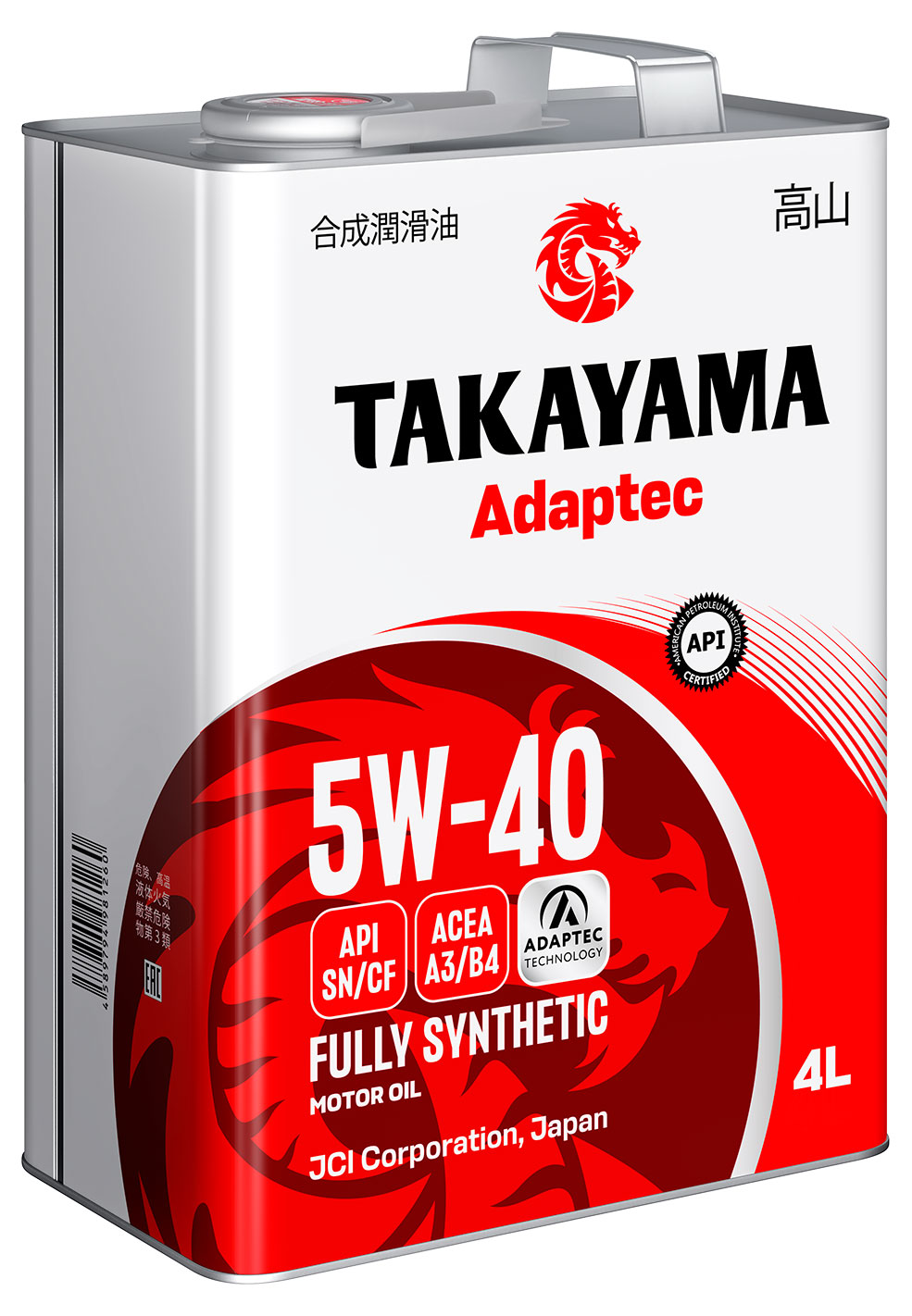 Масло моторное синтетическое TAKAYAMA 5W40, 4 л