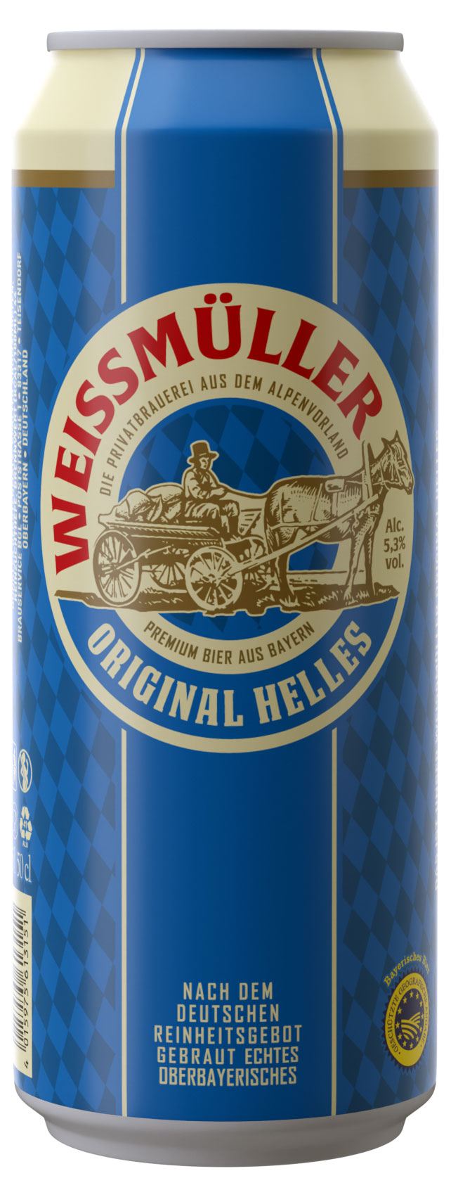 Пиво светлое Weissmuller Original Helles фильтрованное 5,3%, 0,5 л