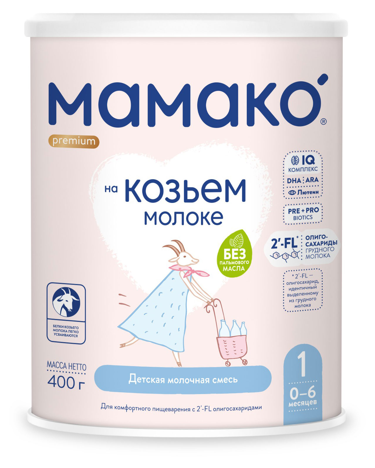 Смесь молочная «Мамако» Premium 1 на основе козьего молока 0-6 мес., 400 г