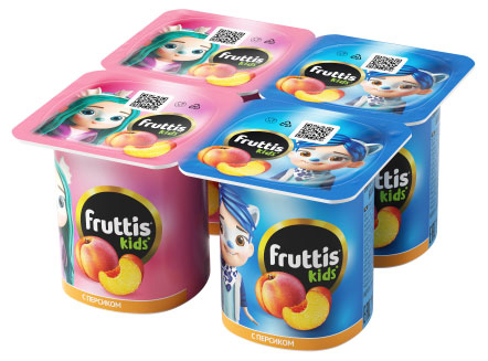 Йогурт Fruttis Kids персик 2,5%, 110 г