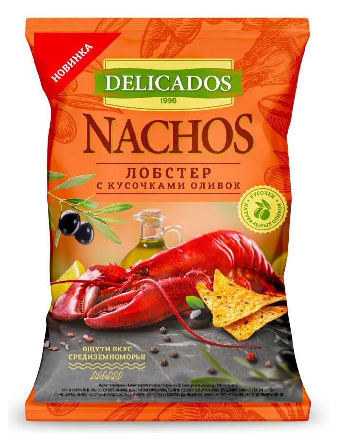 Delicados | Чипсы кукурузные Delicados Nachos Лобстер, 150 г