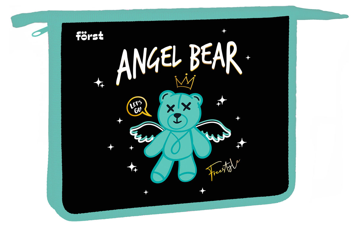 

Папка для тетрадей Forst Angel bear 1 отделение на молнии А5, 240х205х40 мм