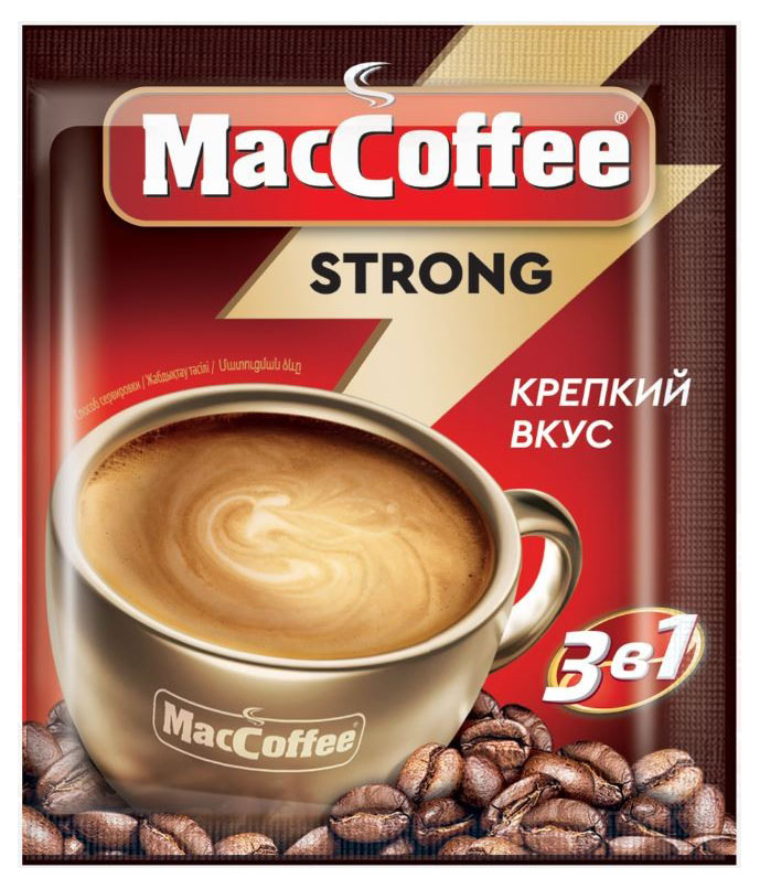 MacCoffee | Кофейный напиток MacCoffee Strong 3 в 1, 18 г