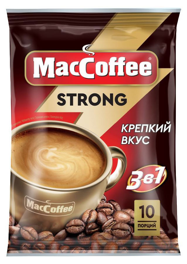 MacCoffee | Кофейный напиток MacCoffee Strong 3 в 1, 18 г х 10 шт