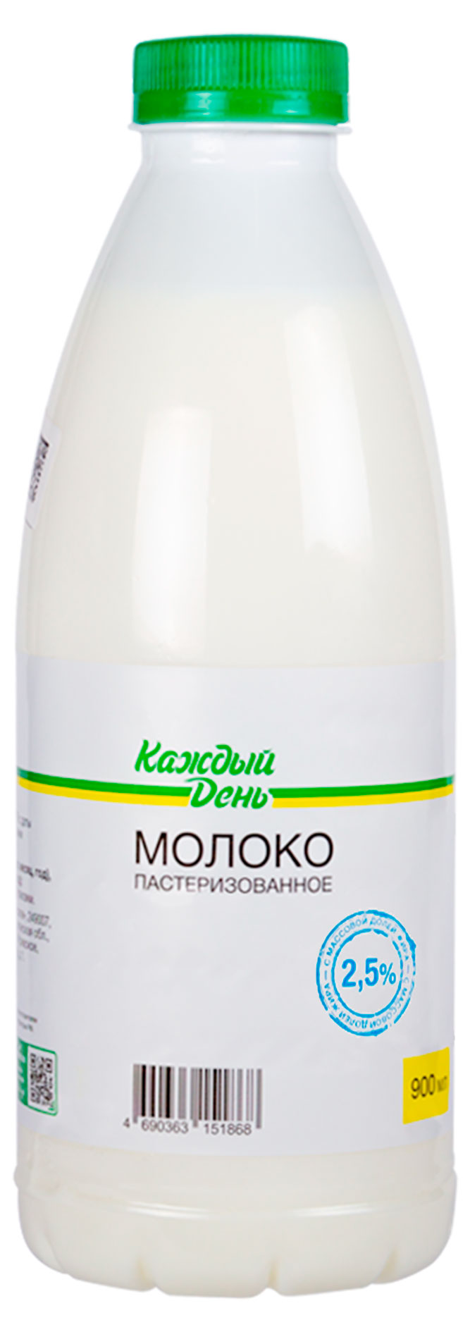 Молоко «Каждый день» пастеризованное  2,5% БЗМЖ, 900 мл
