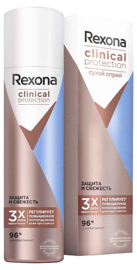 Антиперспирант-дезодорант спрей Rexona Clinical Protection Защита и свежесть, 150 мл