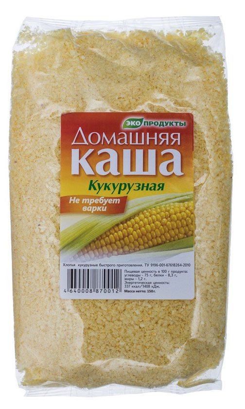 Хлопья кукурузные «ЭкоПродукт» быстрого приготовления, 150 г