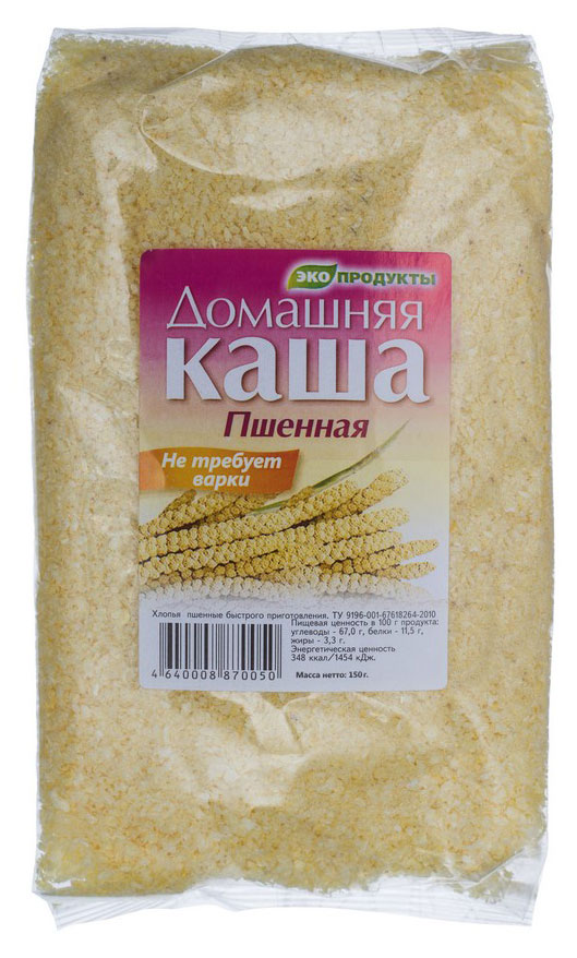 Хлопья пшенные «ЭкоПродукт» быстрого приготовления, 150 г