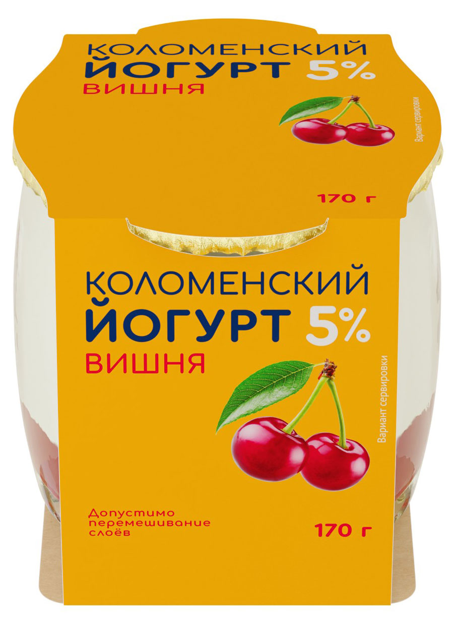 Йогурт «Коломенский» вишня 5% БЗМЖ, 170 г