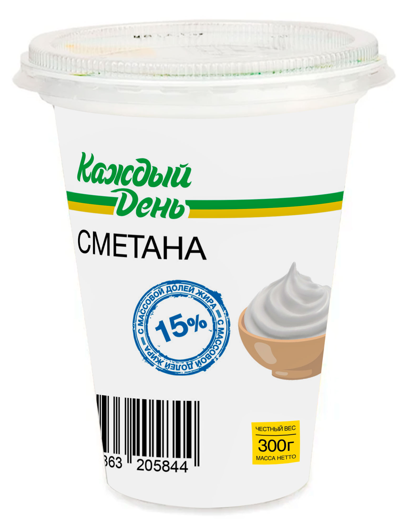 Сметана «Каждый день» 15% БЗМЖ, 300 г