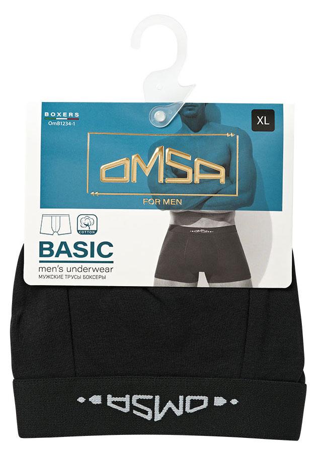 Боксеры мужские OMSA for MEN черные, р 48