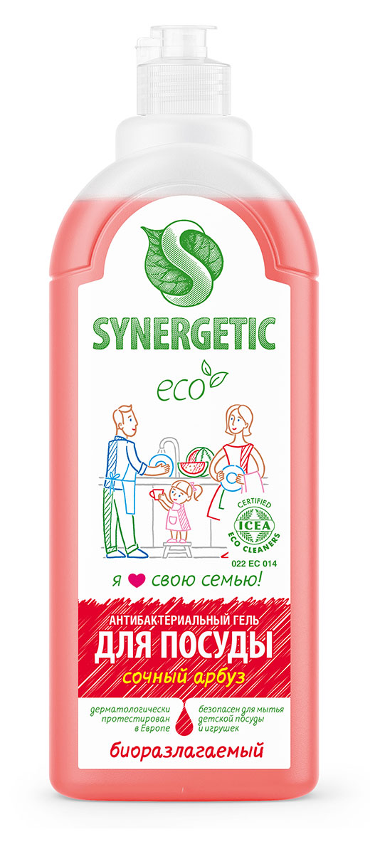 Средство для мытья посуды Synergetic Арбуз, 1 л