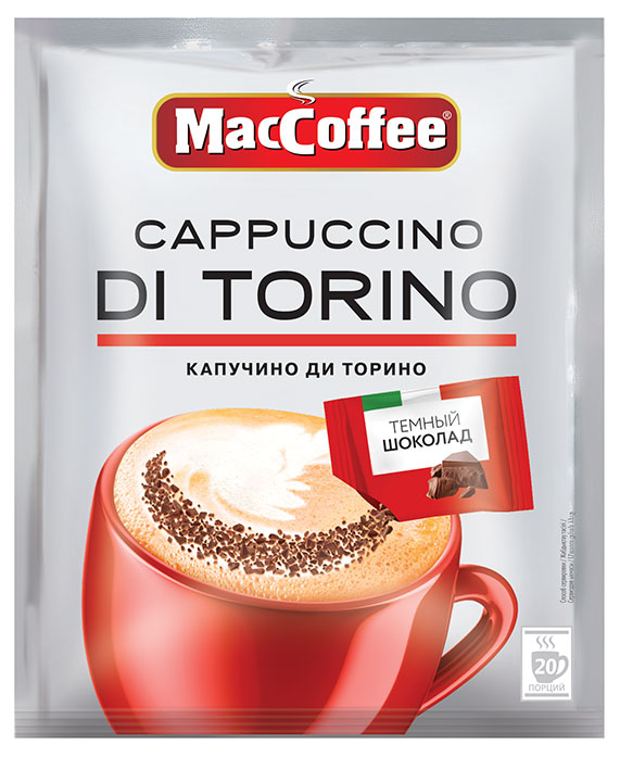 Кофейный напиток MacCoffee Cappuccino di Torino с шоколадной крошкой 20х25,5 г