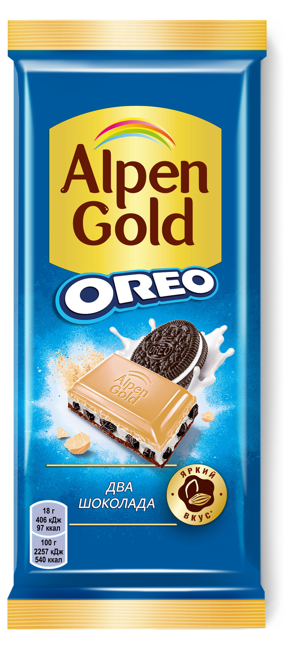 Шоколад молочный с белым Alpen Gold Oreo Два Шоколада, 85 г