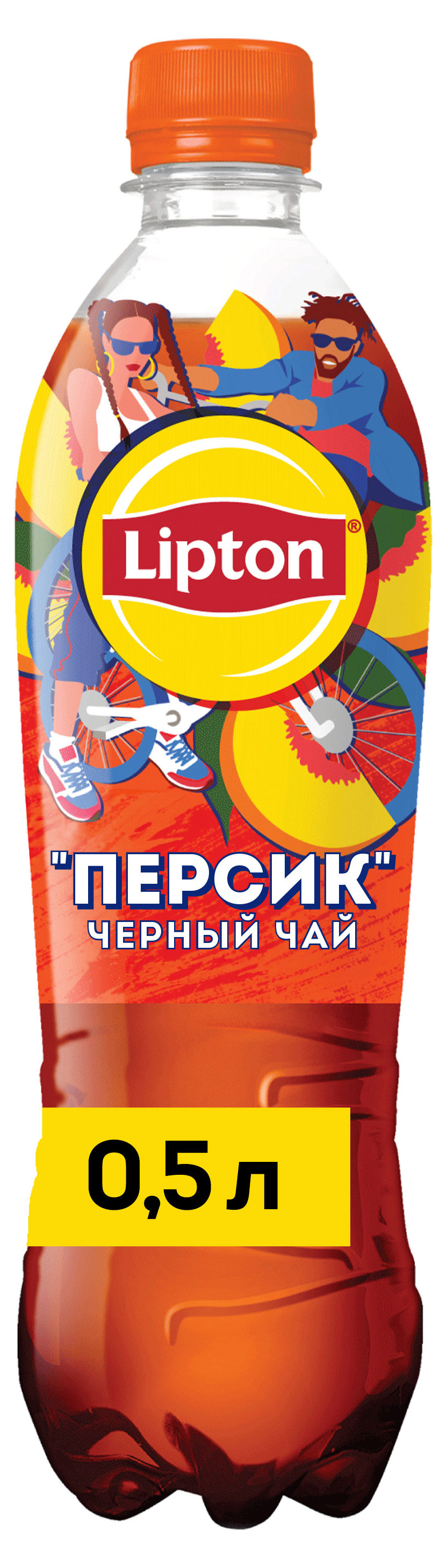 Чай холодный Lipton черный с персиком, 500 мл