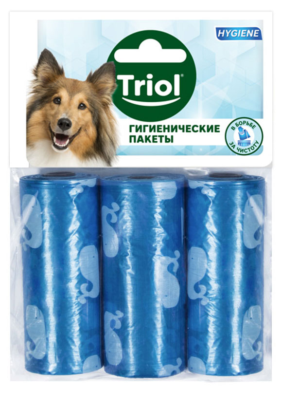 Пакеты для уборки за собакой Triol сменные гигиенические, 3 упаковки