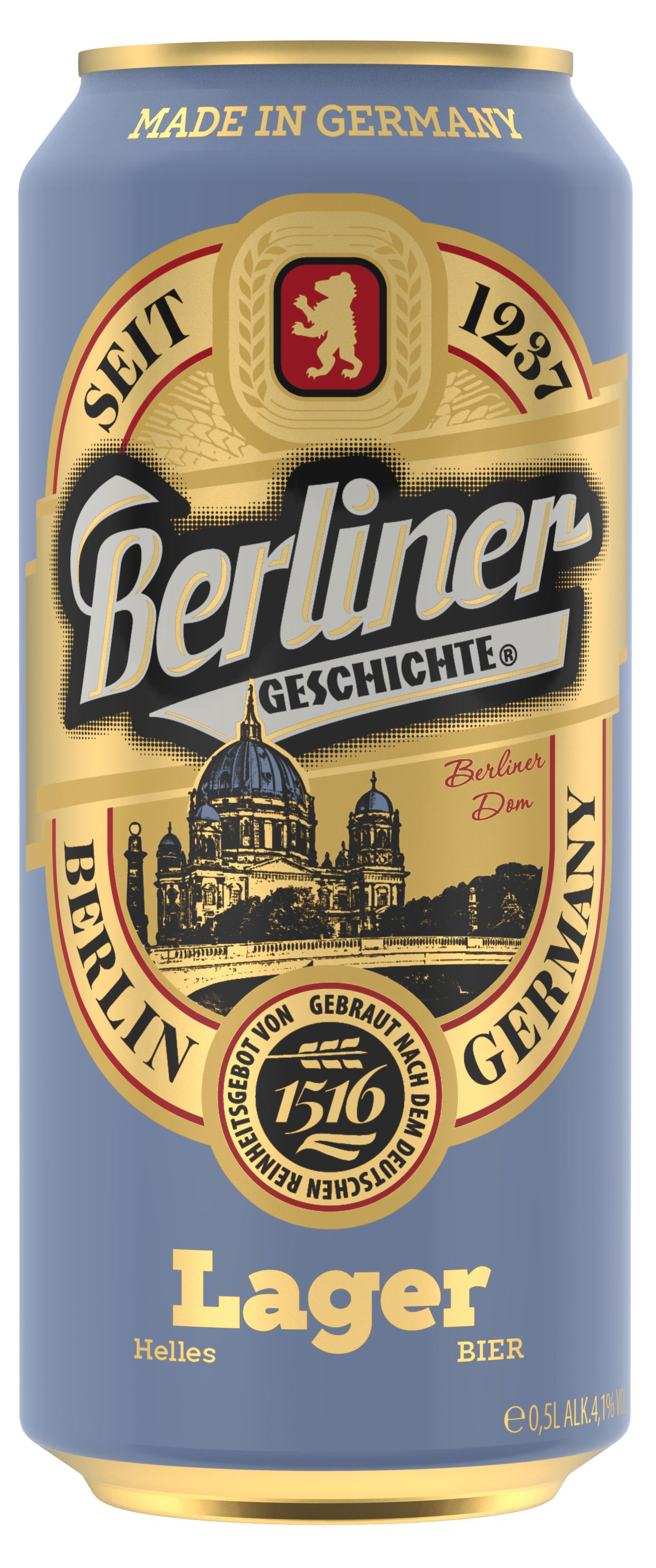 Пиво Berliner Geschichte Helles Lager светлое пастеризованное фильтрованное, 500 мл