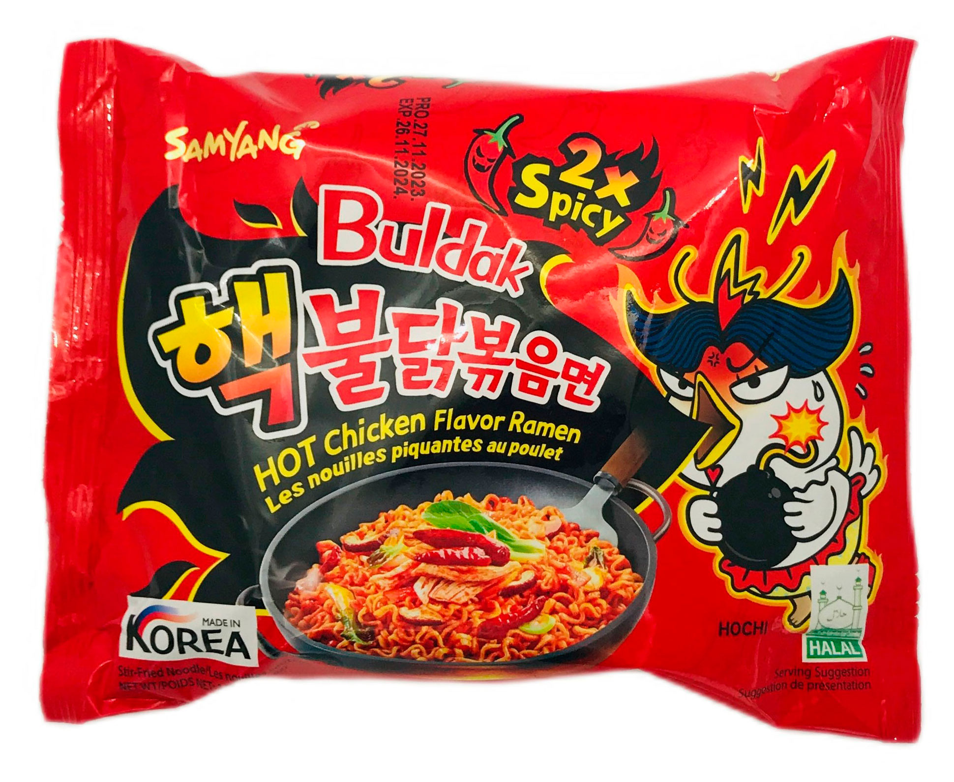 Лапша быстрого приготовления Samyang Buldak очень острая со вкусом курицы, 140 г