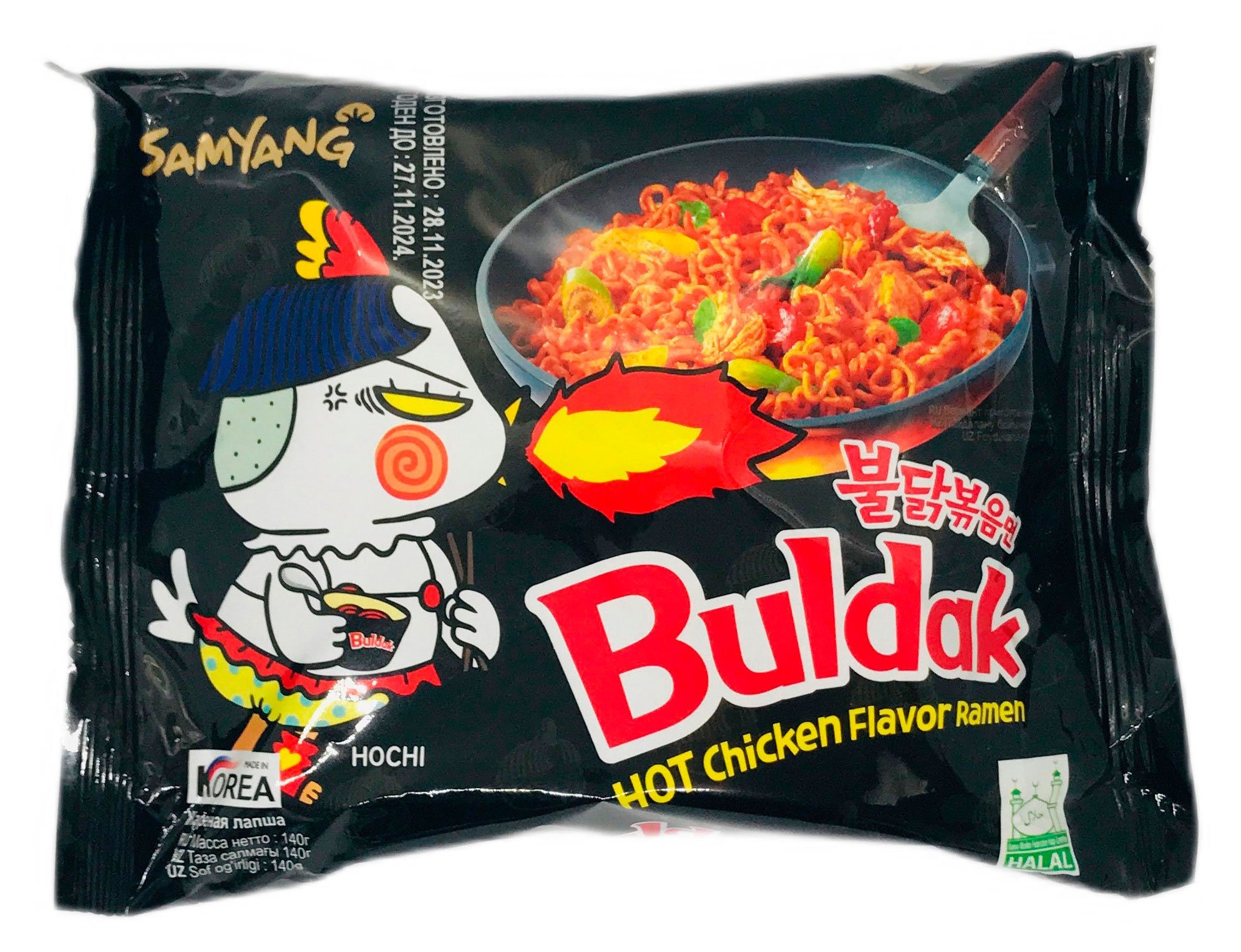 Лапша острая Samyang Buldak быстрого приготовления со вкусом курицы, 140 г