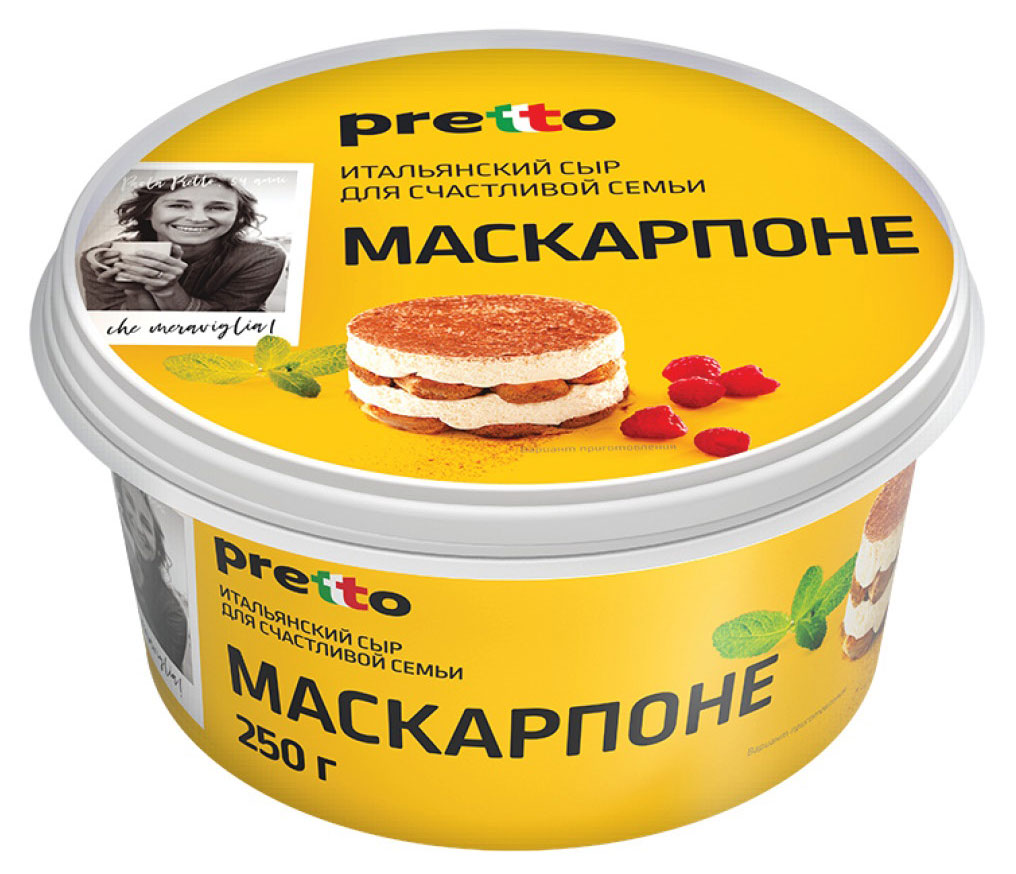 Pretto | Сыр рассольный Маскарпоне Pretto 80% БЗМЖ, 250 г