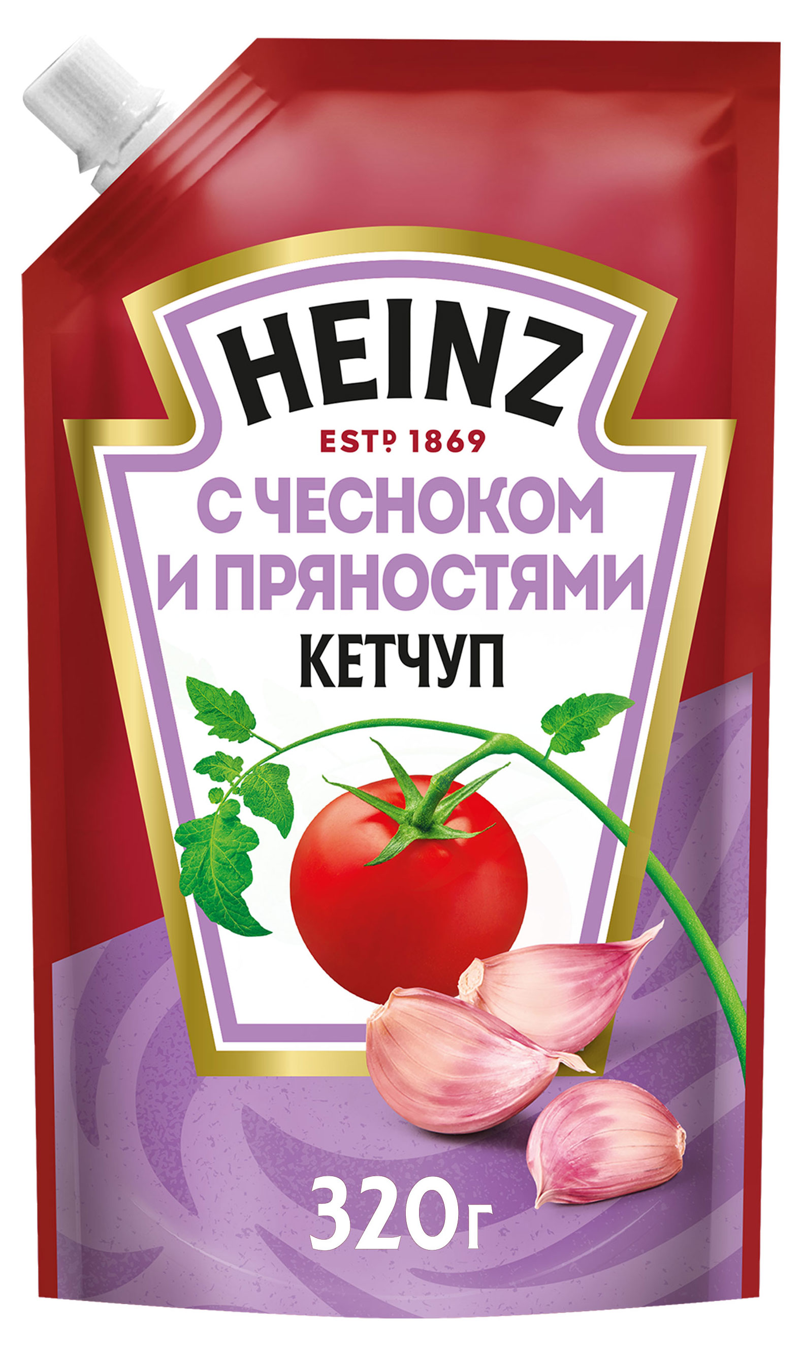 Кетчуп томатный Heinz чеснок и пряности, 320 г