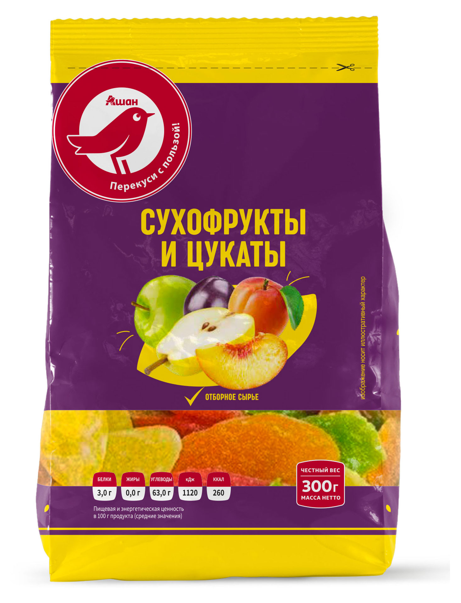 Сухофрукты АШАН Красная птица, 300 г