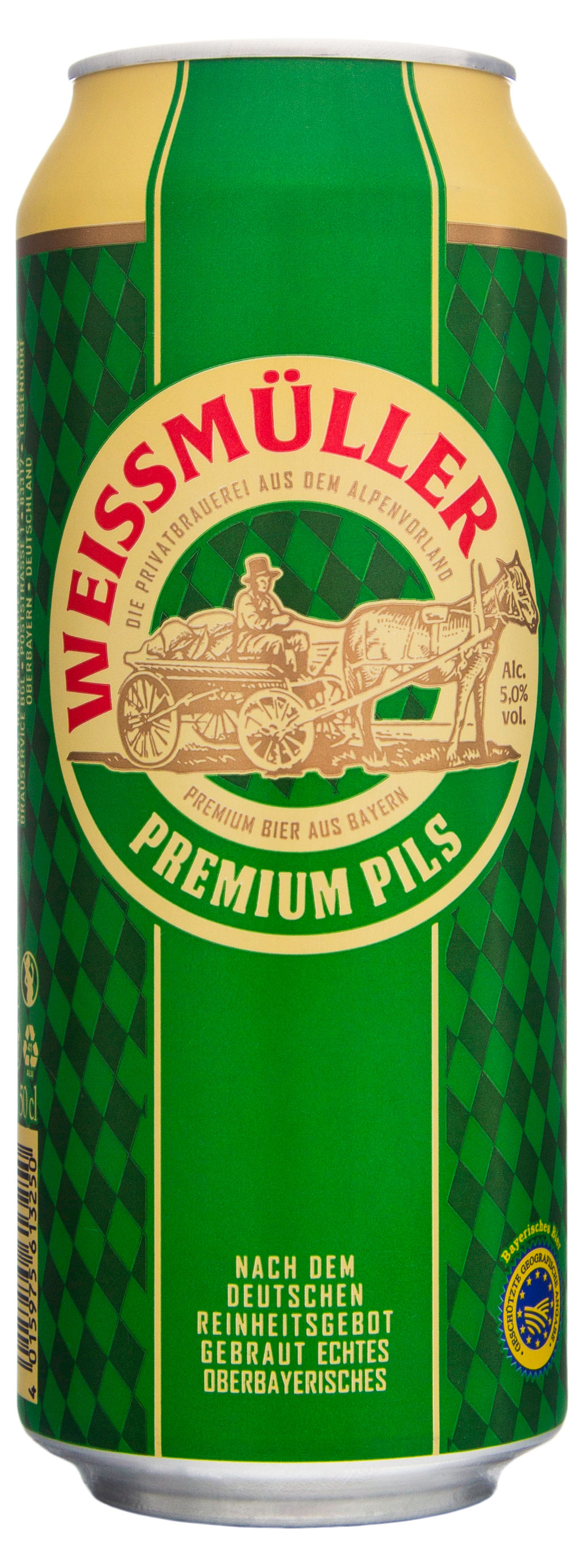 Пиво светлое Weissmuller Pils 5%, 0,5 л