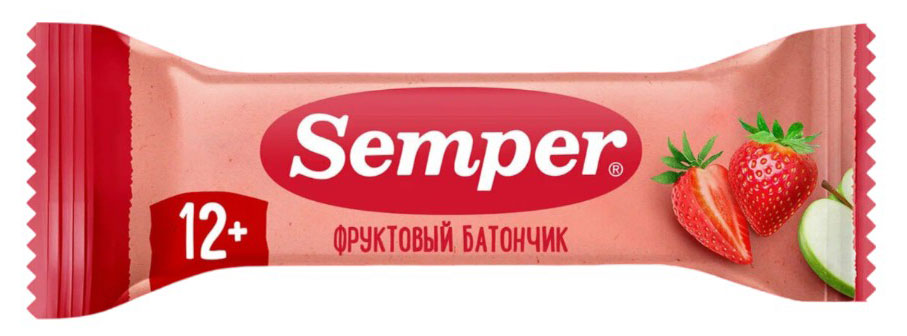 Фруктовый батончик Semper яблоко клубника с 12 мес., 15 г