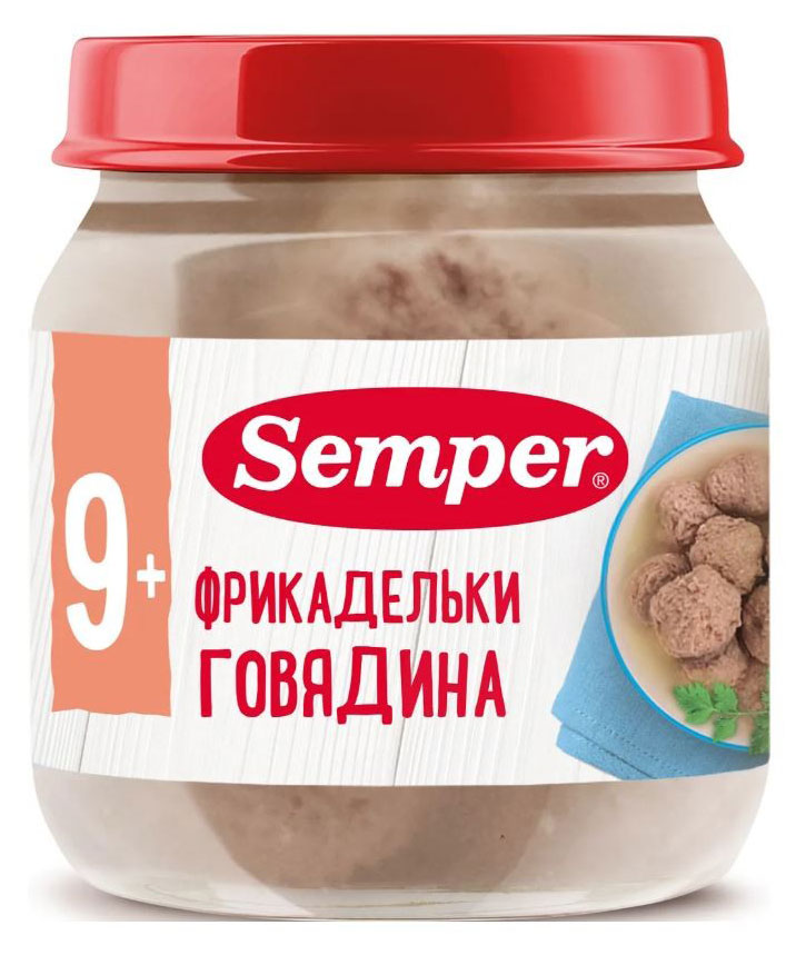 Пюре мясное Semper Фрикадельки из говядины с 9 мес., 100 г