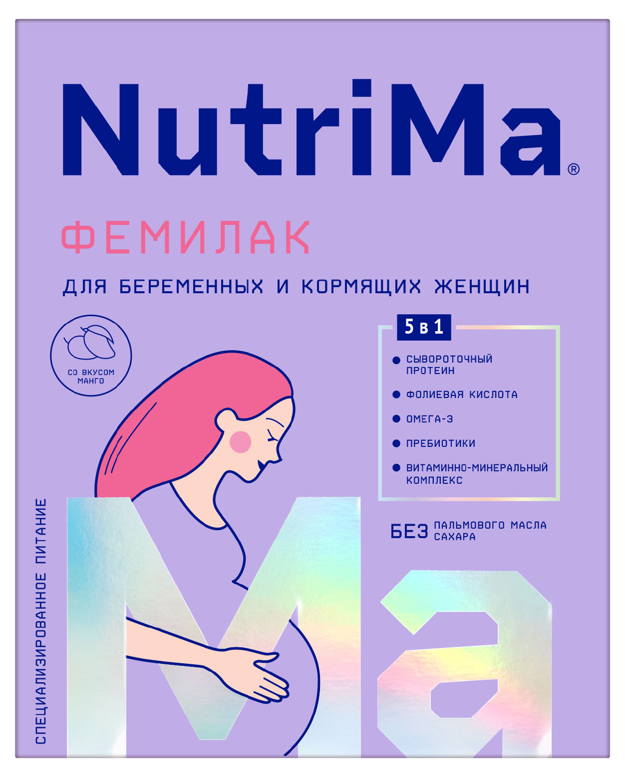 Смесь молочная NutriMa Фемилак для беременных и кормящих мам со вкусом манго, 350 г