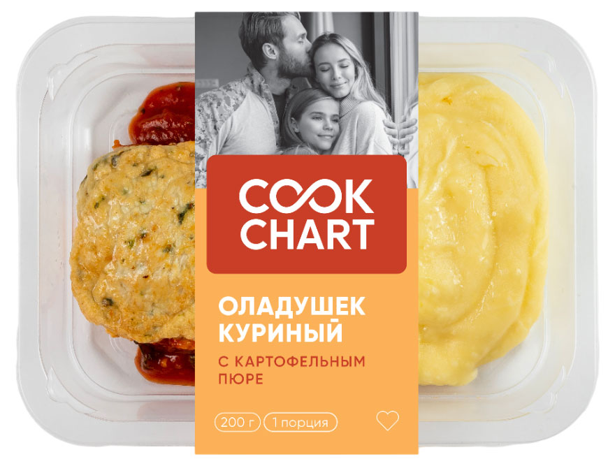 Cook Chart | Оладьи куриные Cook Chart с картофельным пюре и томатным соусом, 220 г