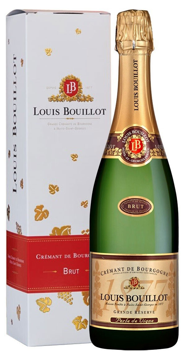 Игристое вино Louis Bouillot Cremant de Bourgogne белое брют в подарочной упаковке Франция, 0,75 л