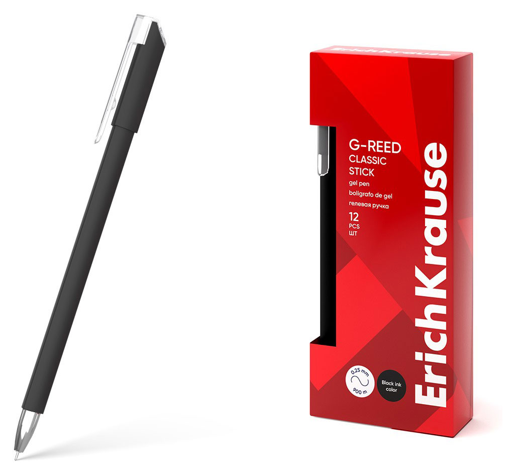 Ручка гелевая ErichKrause G-Reed Stick Classic черная 0.38 мм, 1 шт