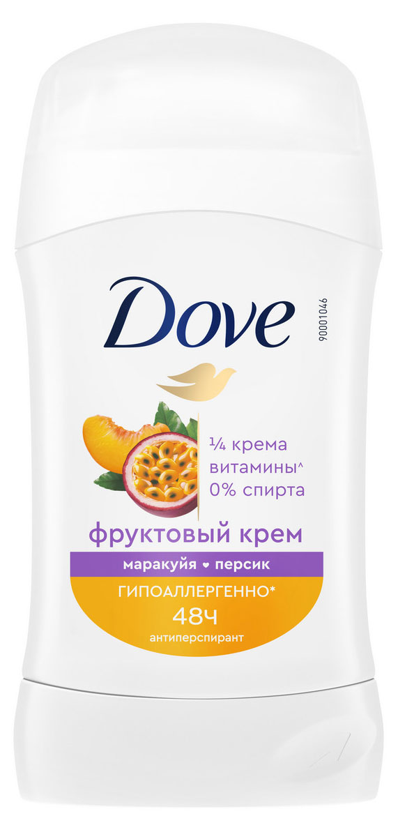 Антиперспирант карандаш Dove гипоаллергенный маракуйя персик с защитой от пота и запаха на 48 ч, 40 мл