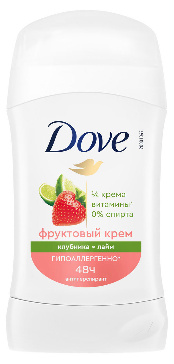 Антиперспирант карандаш Dove гипоаллергенный клубника лайм с защитой от пота и запаха на 48 ч, 40 мл