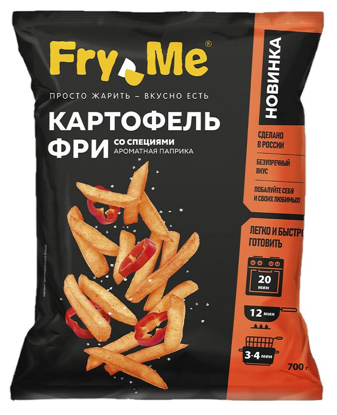 Картофель фри Fry Me со специями Ароматная паприка замороженный, 700 г