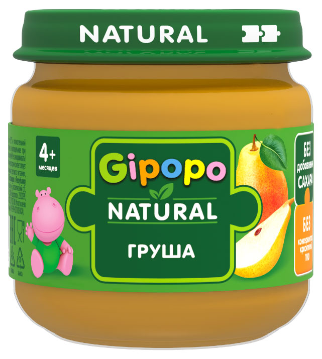 Пюре фруктовое Gipopo из груши с 4 мес., 80 г