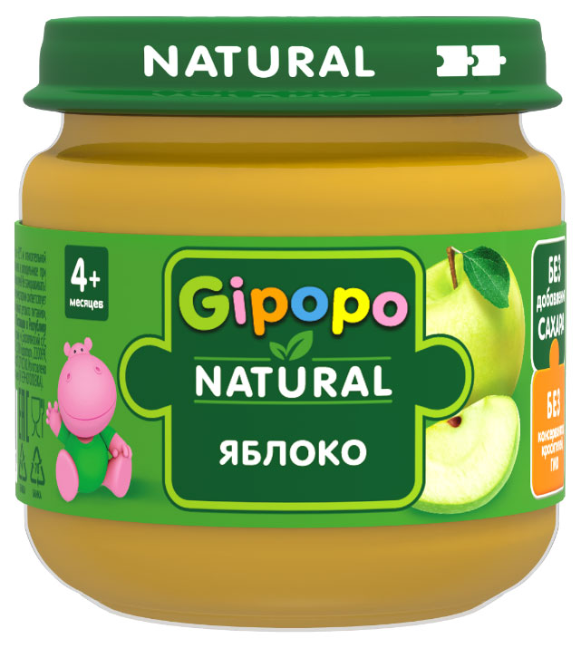 Пюре фруктовое Gipopo из яблок с 4 мес., 80 г