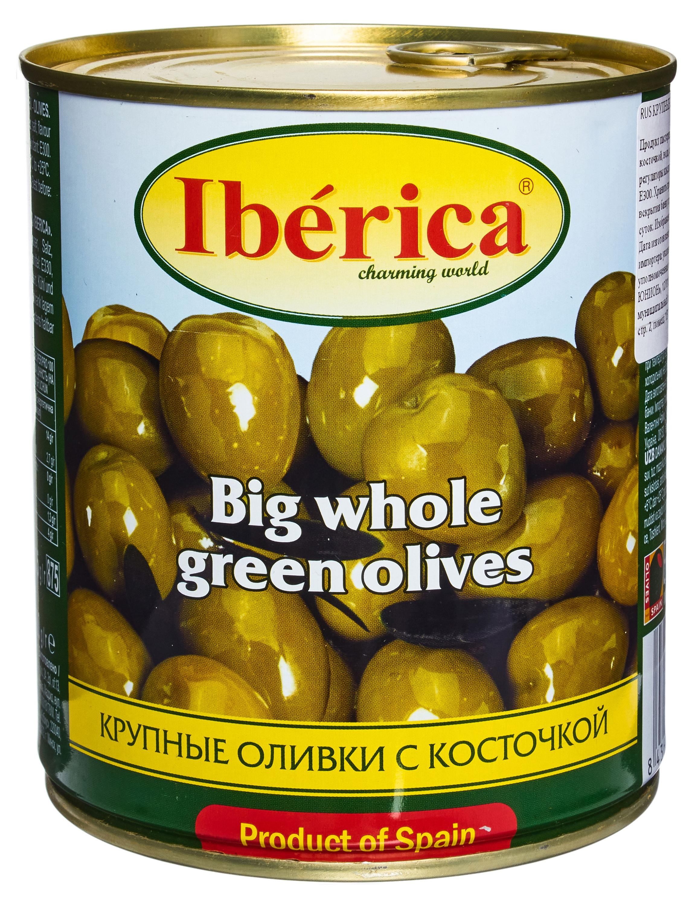 Iberica | Оливки зеленые Iberica гигантские с косточкой, 875 г