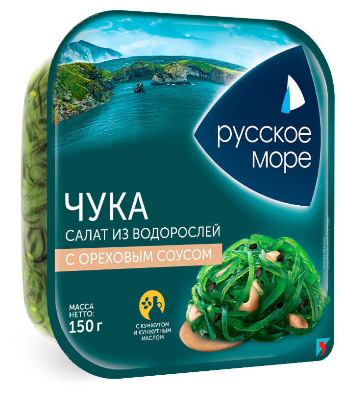 Салат из водорослей чука «Русское море» с ореховым соусом, 150 г