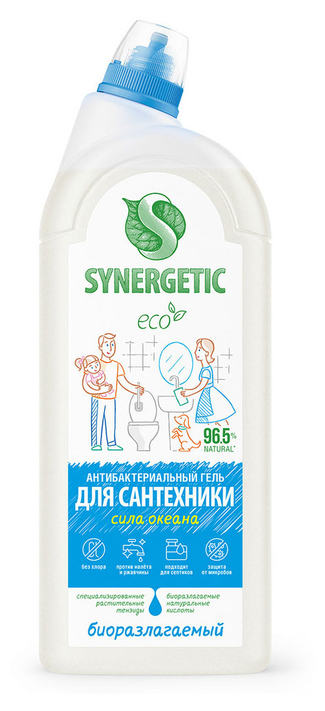 Средство для сантехники от известкового налета и ржавчины Synergetic Сила океана, 1,5 л