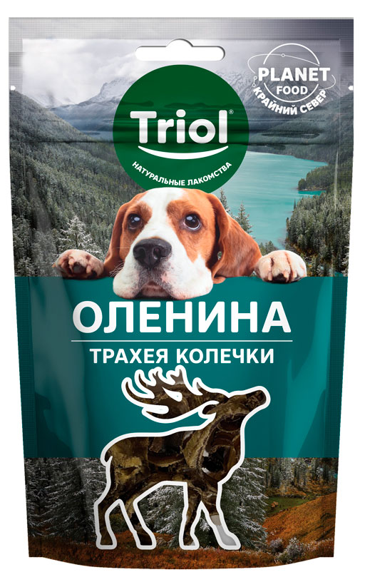 Лакомство для собак Triol Трахея оленя в колечках, 30 г