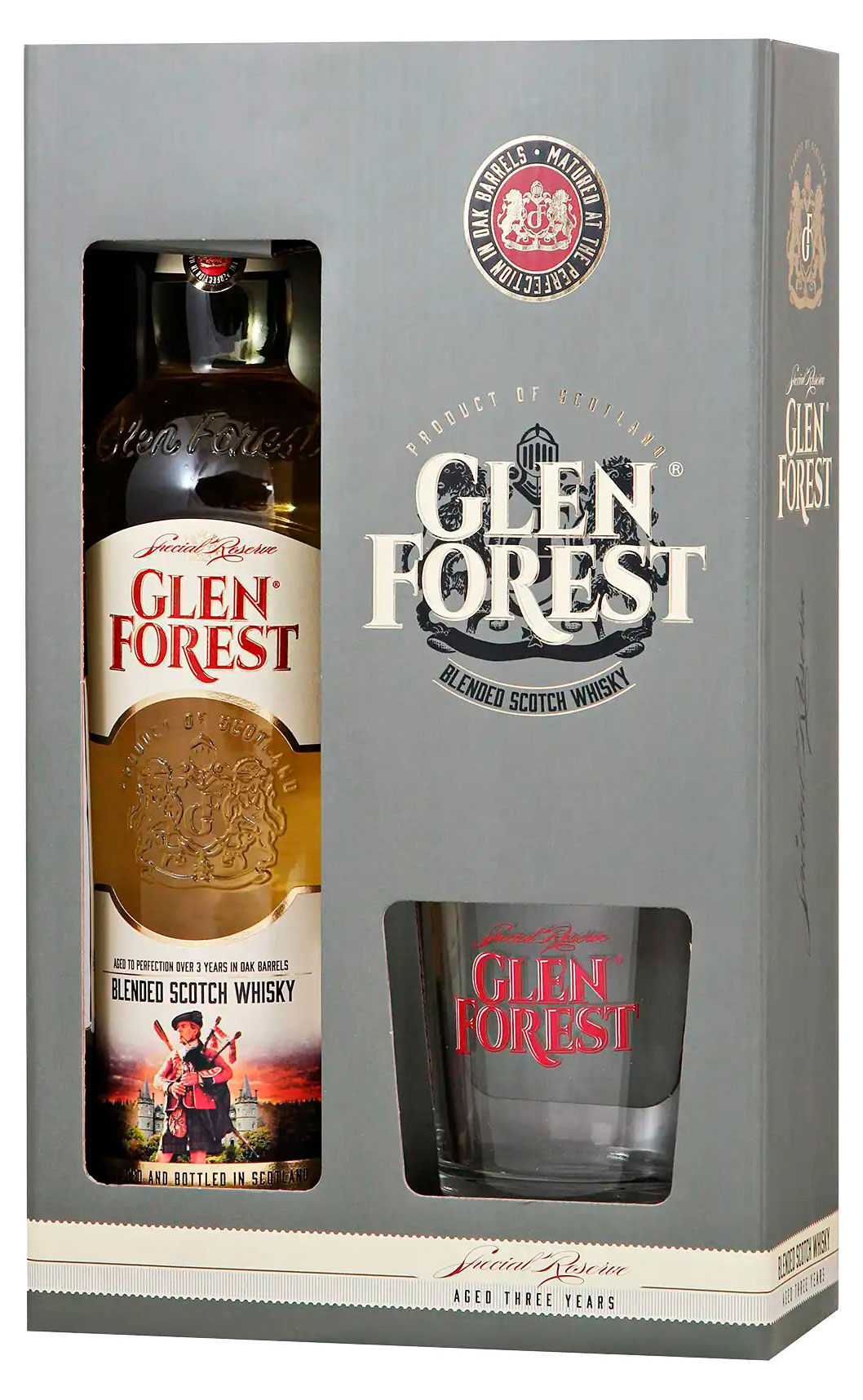 Виски Glen Forest с 2 бокалами в подарочной упаковке Ирландия, 0,7 л