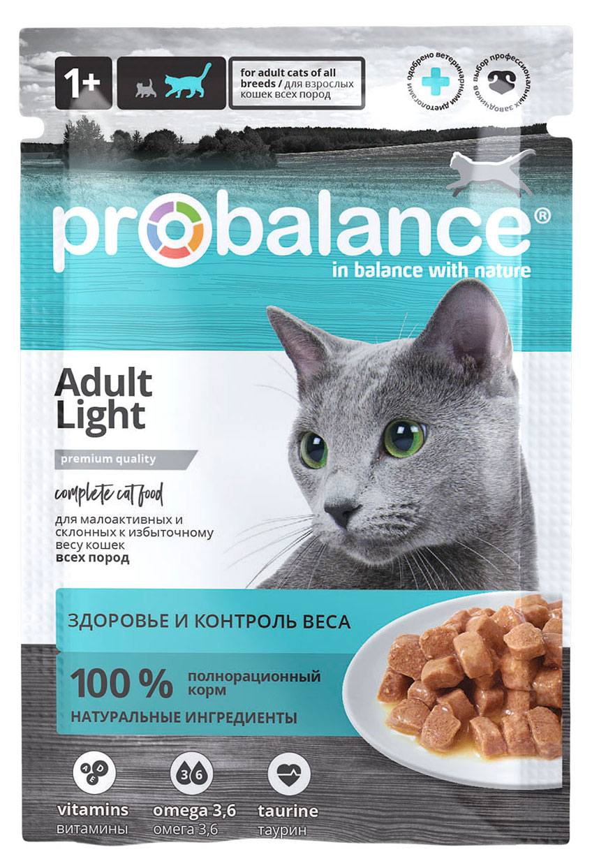 Корм влажный для кошек ProBalance Adult Light, 85 г