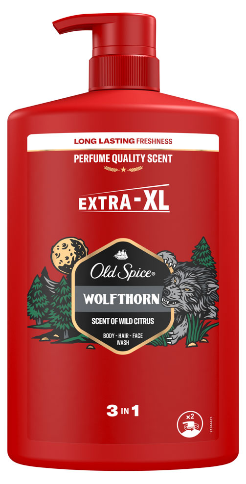 Гель для душа + шампунь Old Spice Wolfthorn 3в1, 1 л