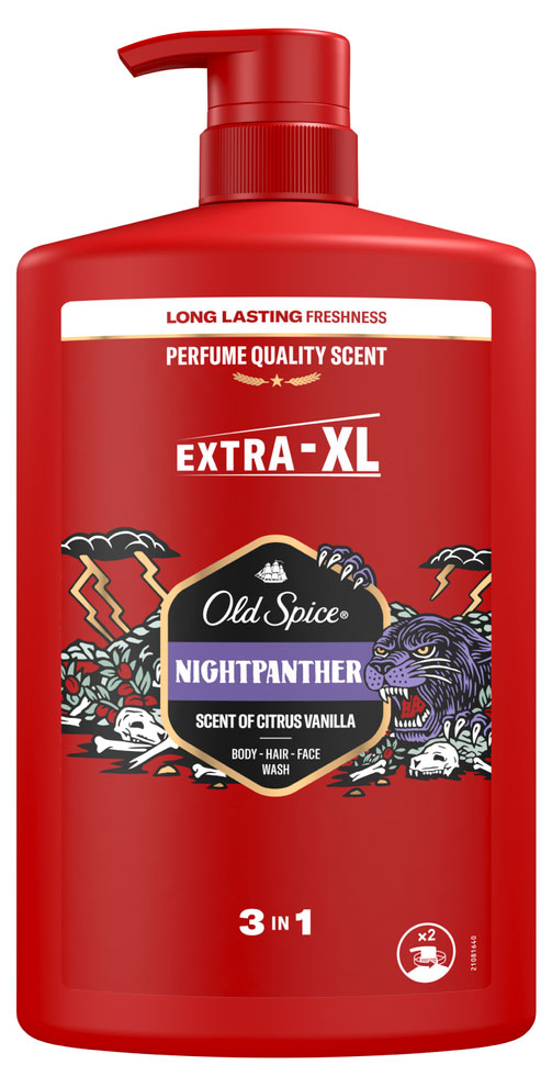 Гель для душа + шампунь Old Spice Nightpanther 3в1, 1 л