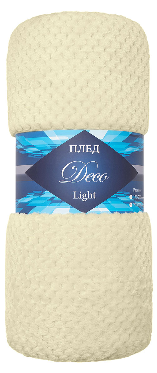 Плед Texrepublic Deco light жаккард кремовый, 200х220 см