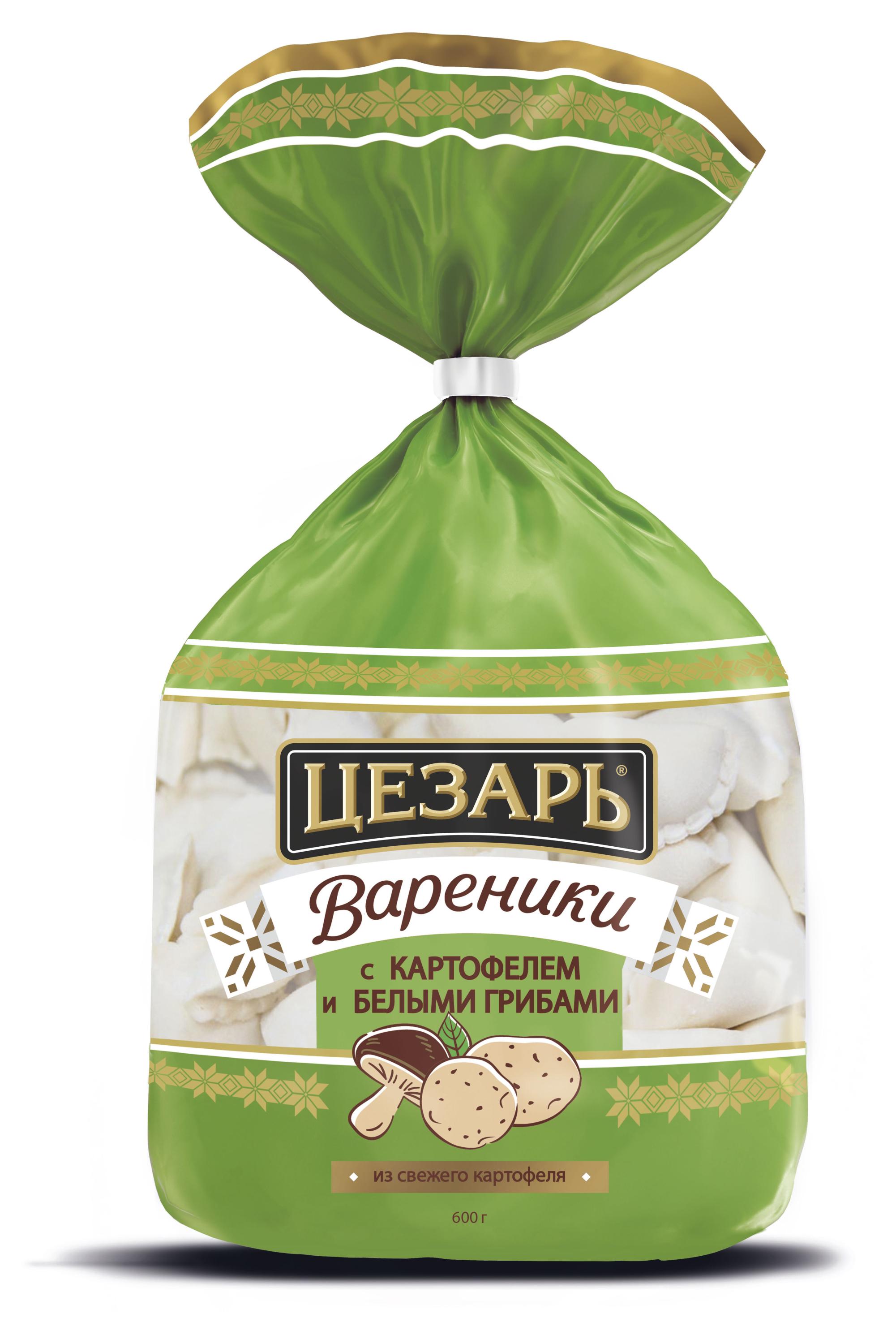 Цезарь | Вареники «Цезарь» с картофелем и белыми грибами, 600 г