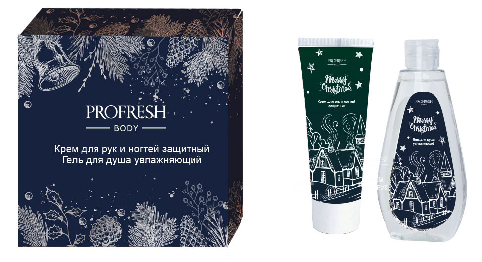 Profresh | Подарочный набор Profresh Крем для рук и ногтей защитный 75 мл + Гель для душа увлажняющий 200 мл